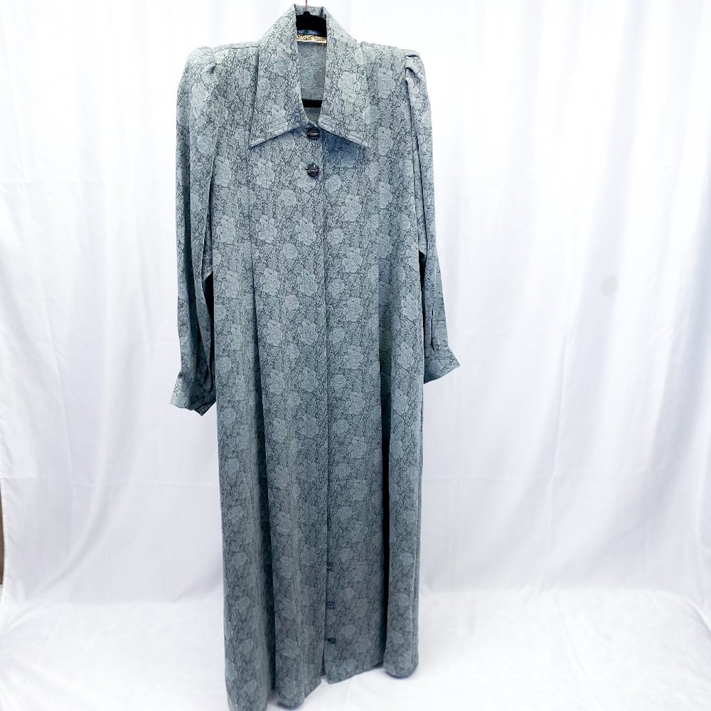 Vtg Unique Anthro Long Top Layer Made In Jordan Boho Button Down Peacoat Style